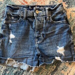 Hollister Denim Distressed Women's Shorts High Waist